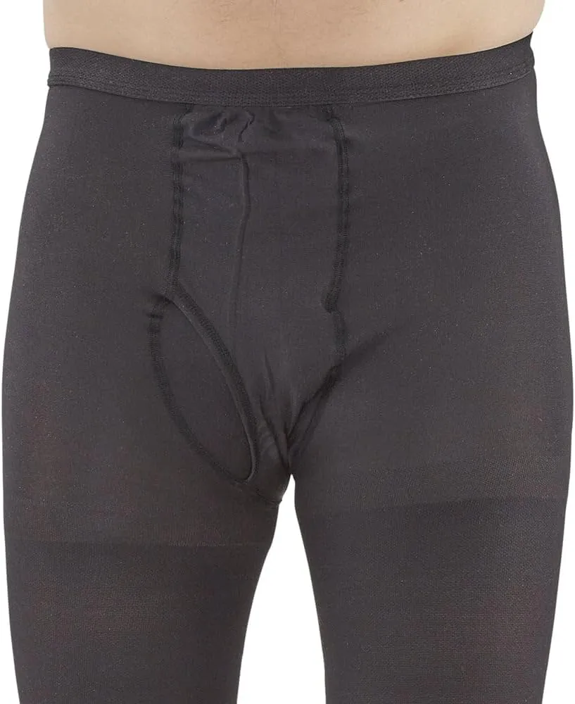 Ames Walker AW Style 234 Men's 20-30 mmHg Firm Compression Closed Toe Fly Front Leotard Black Medium