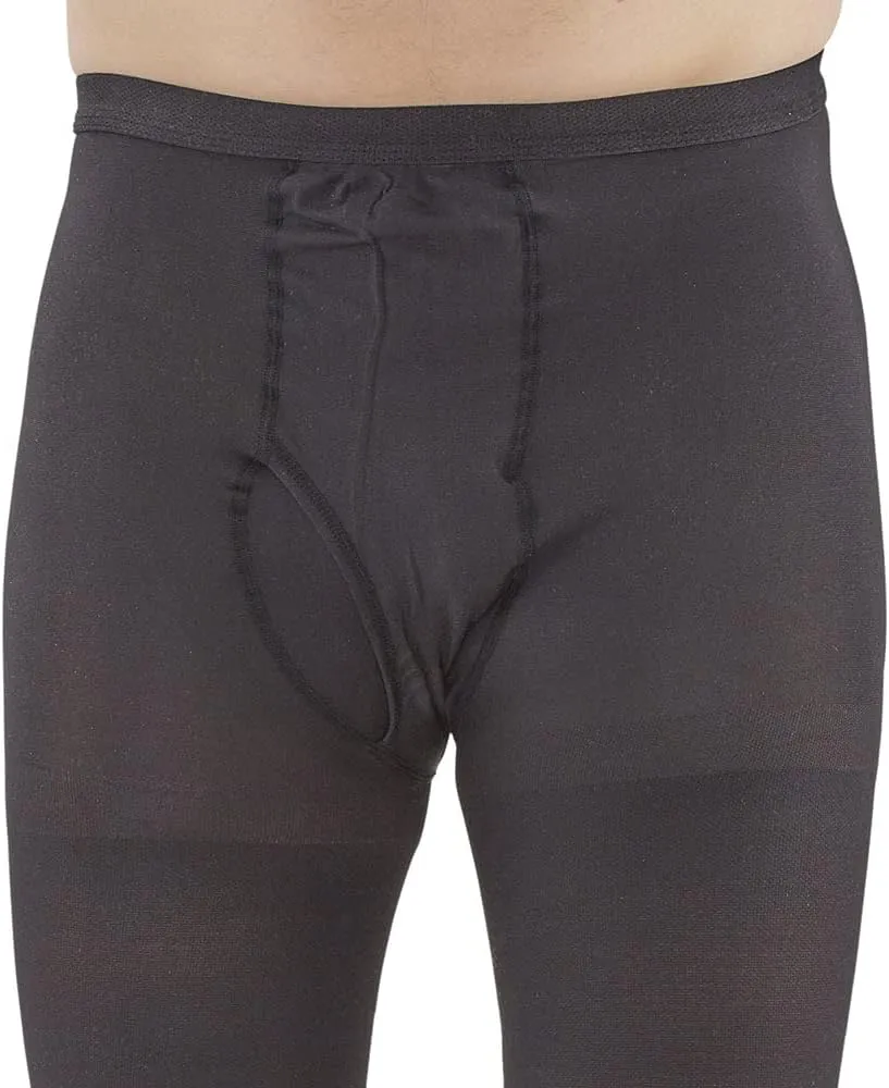 Ames Walker AW Style 234 Men's 20-30 mmHg Firm Compression Closed Toe Fly Front Leotard Black Medium