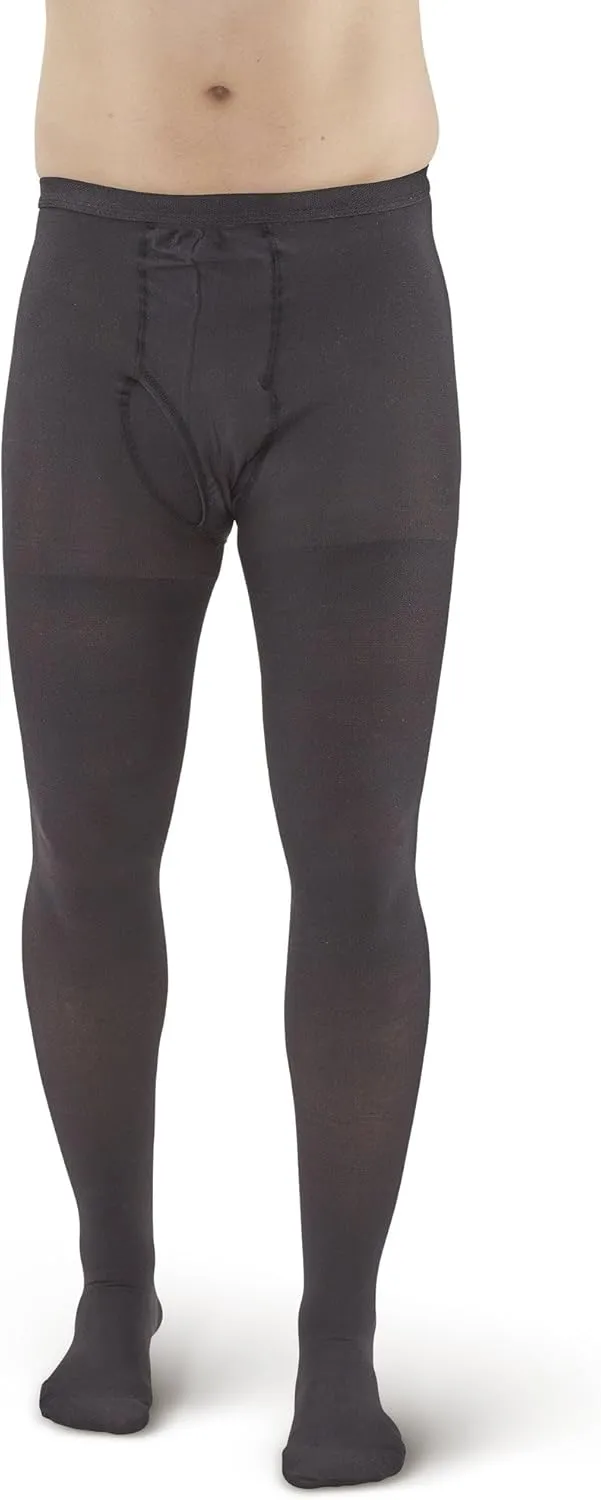 Ames Walker AW Style 234 Men's 20-30 mmHg Firm Compression Closed Toe Fly Front Leotard Black Medium