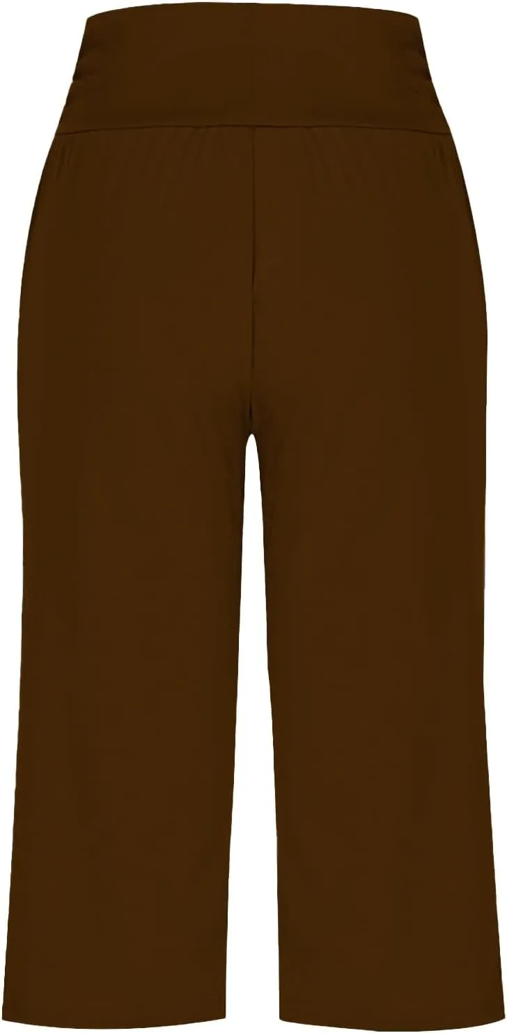 Capri Pants for Women Joggers Stretch Lightweight Running Yoga Casual Tactical Hiking with Pockets Water Resistant