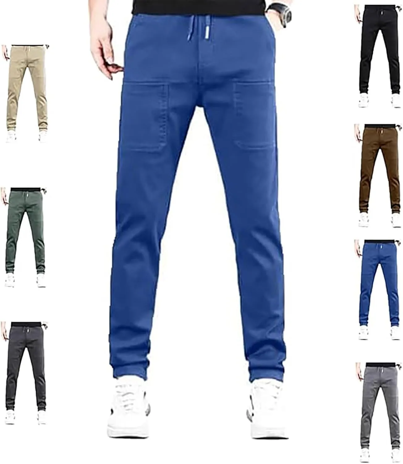 Cargo Pants for Men Athletic Multipants - High Lounge Sweatpants Stretch Multi-Pocket Durable Loose Fit Trousers