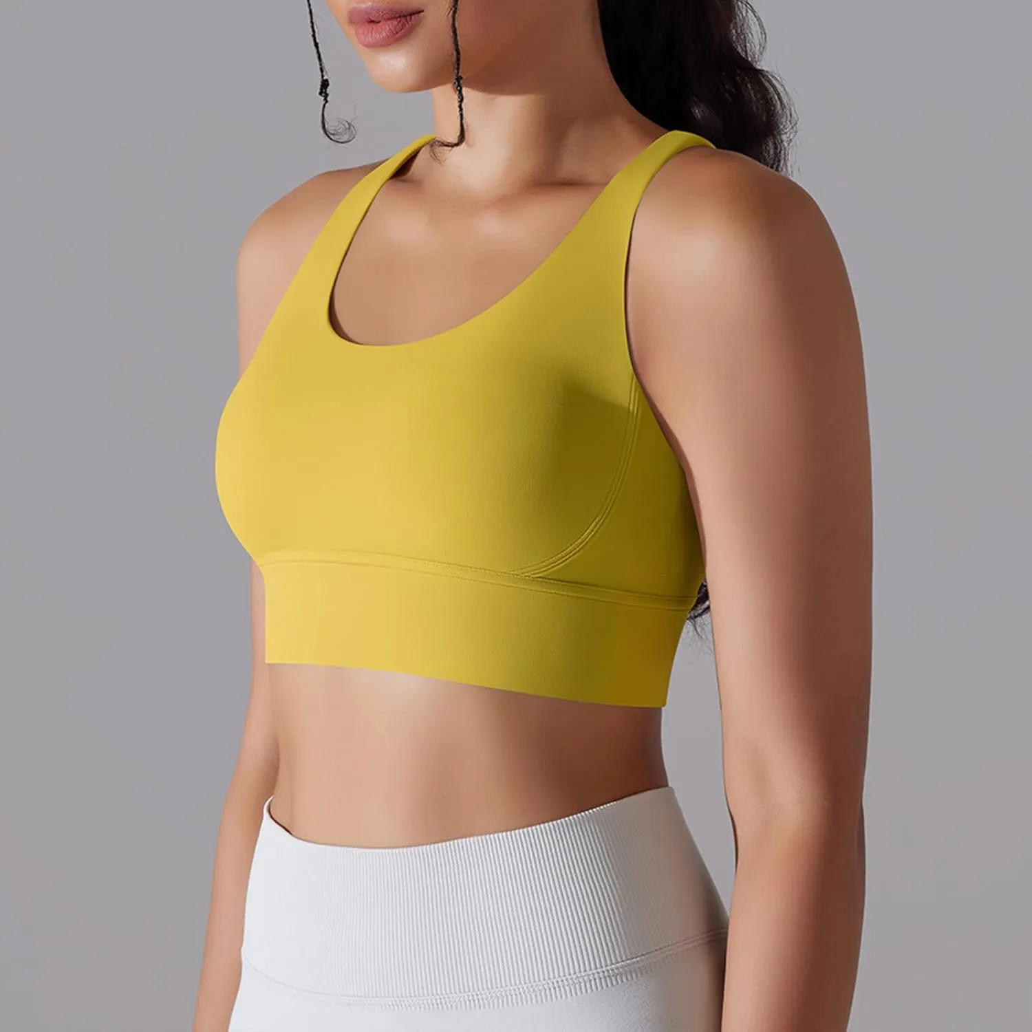 HGps8w Workout Tank Tops for Women Quick Dry Sleeveless Cropped Shirts Sexy Basic Yoga Bra Tanks with Built in Shelf Bra
