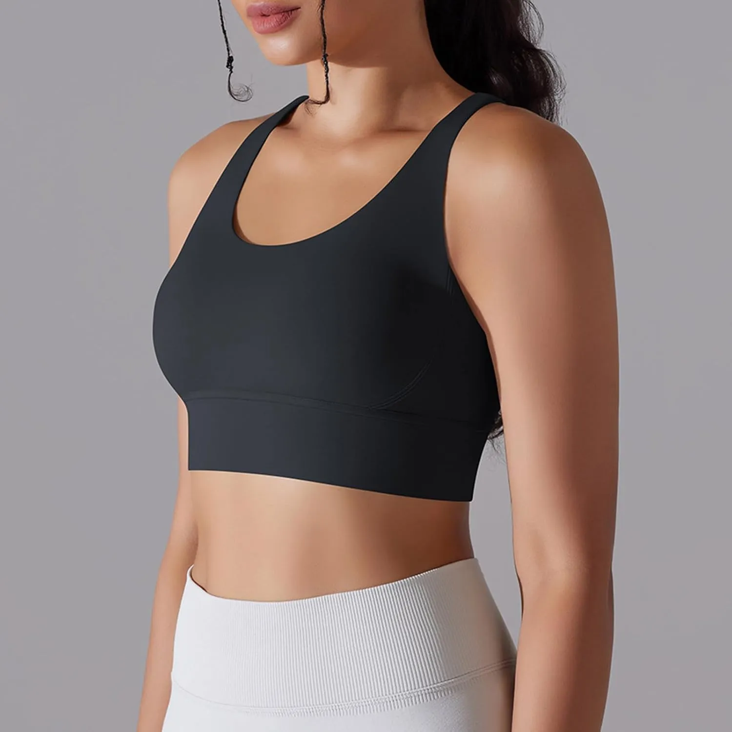 HGps8w Workout Tank Tops for Women Quick Dry Sleeveless Cropped Shirts Sexy Basic Yoga Bra Tanks with Built in Shelf Bra
