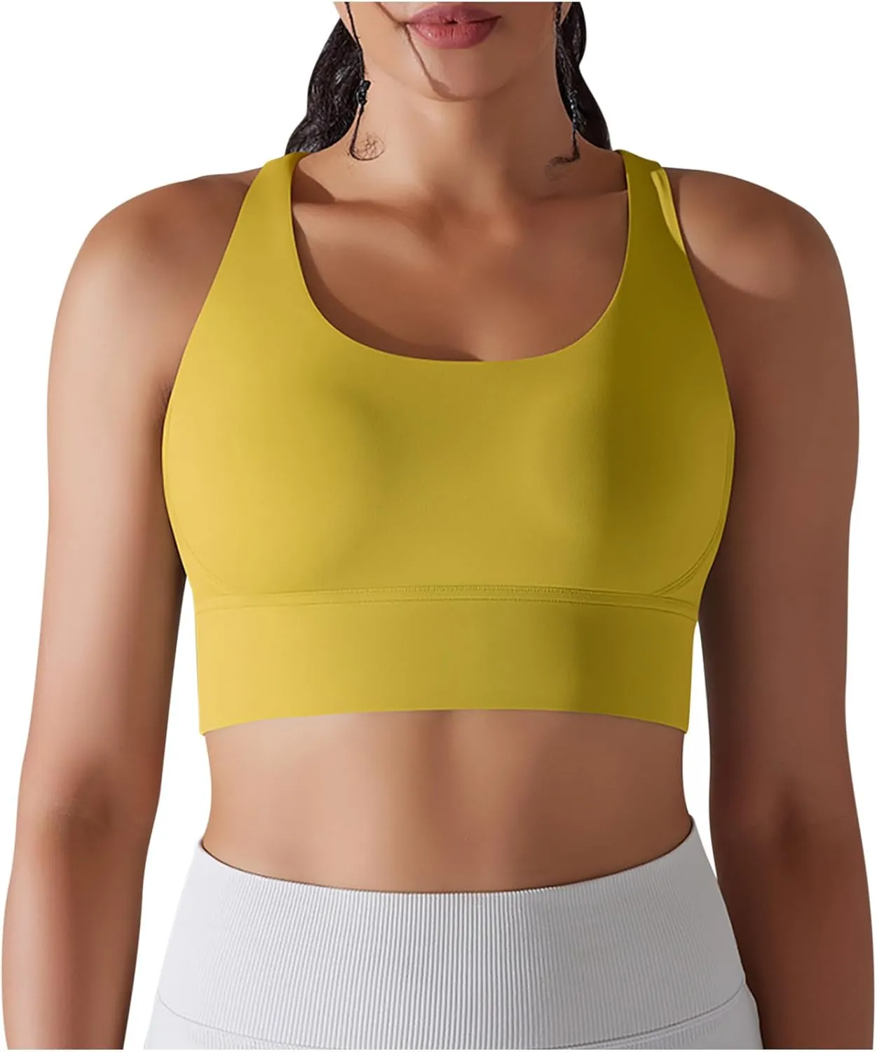 HGps8w Workout Tank Tops for Women Quick Dry Sleeveless Cropped Shirts Sexy Basic Yoga Bra Tanks with Built in Shelf Bra