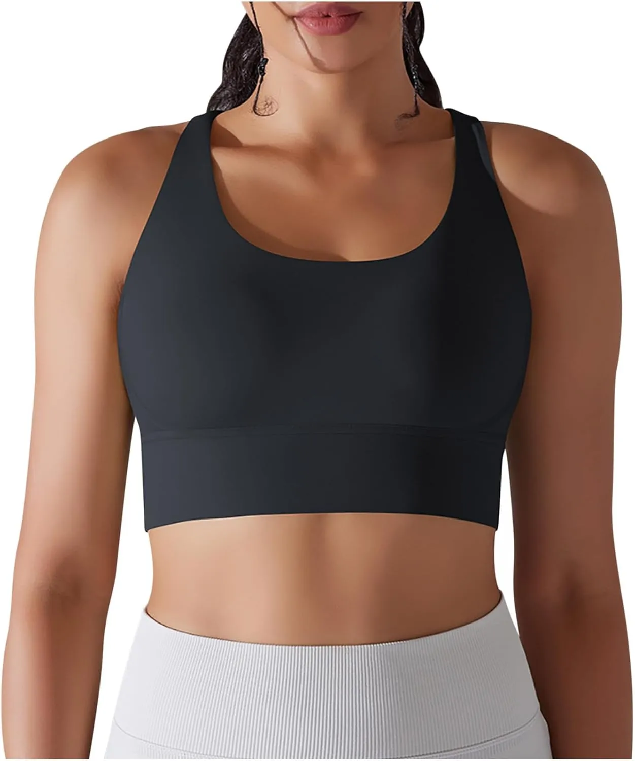 HGps8w Workout Tank Tops for Women Quick Dry Sleeveless Cropped Shirts Sexy Basic Yoga Bra Tanks with Built in Shelf Bra