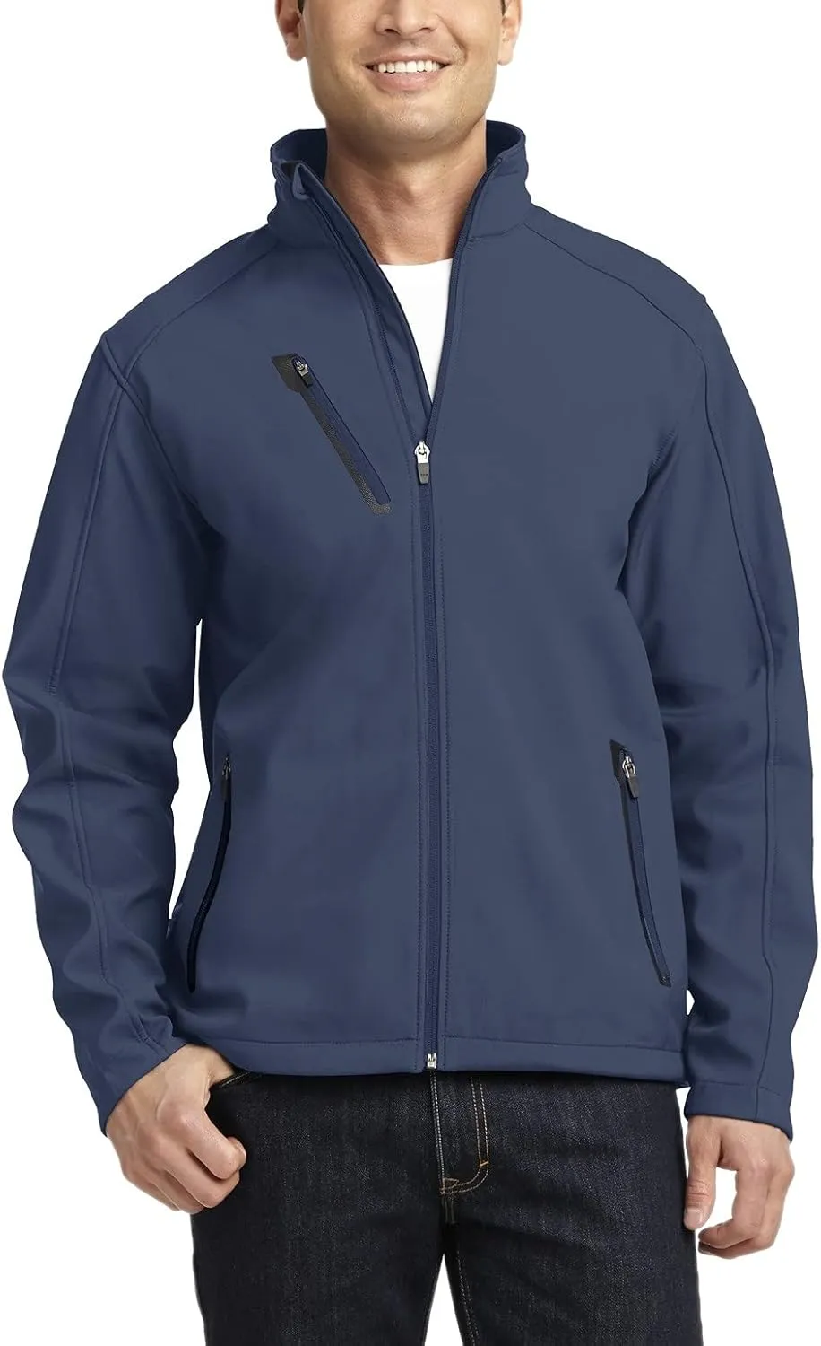 JustBlanks Mens Full-Zip Wind and Water Resistance Jackets Welded Soft Shell Jacket
