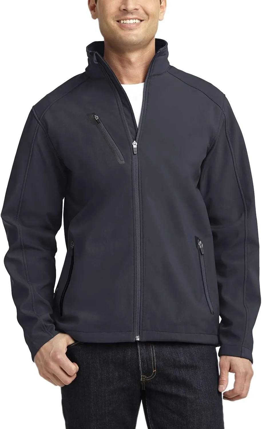 JustBlanks Mens Full-Zip Wind and Water Resistance Jackets Welded Soft Shell Jacket