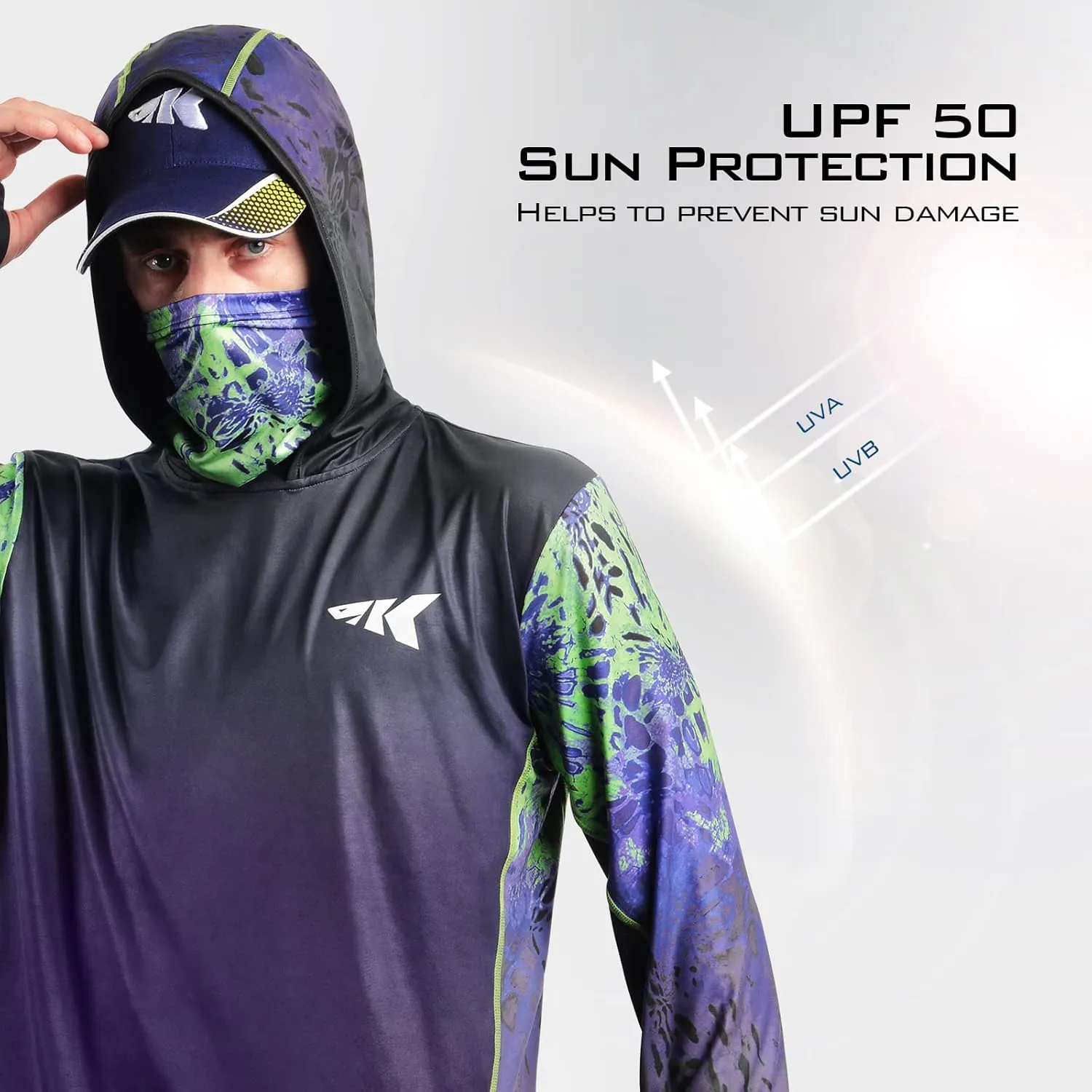 KastKing UPF 50 Fishing Hoodie Shirt for Men and Women, Long Sleeve Fishing Hiking Shirt, Breathable Moisture Wicking