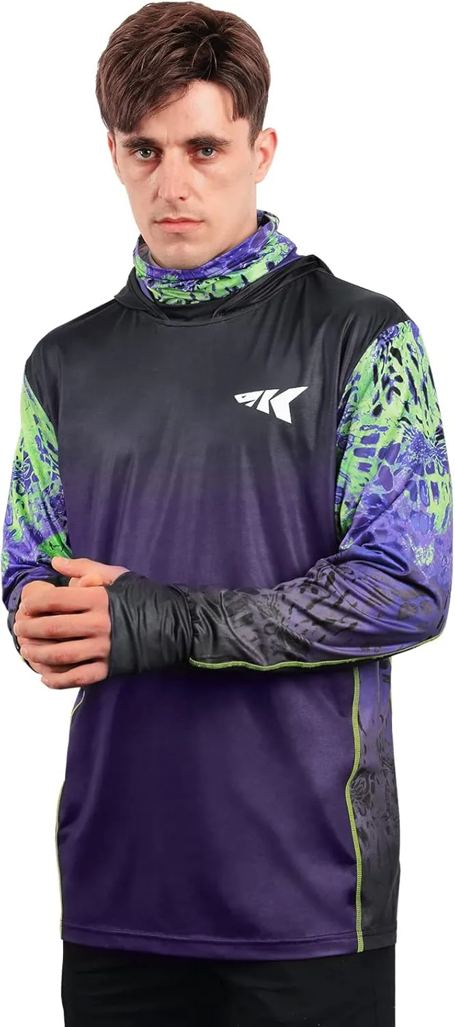 KastKing UPF 50 Fishing Hoodie Shirt for Men and Women, Long Sleeve Fishing Hiking Shirt, Breathable Moisture Wicking
