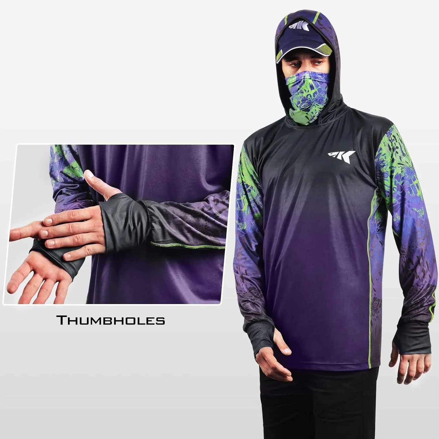 KastKing UPF 50 Fishing Hoodie Shirt for Men and Women, Long Sleeve Fishing Hiking Shirt, Breathable Moisture Wicking
