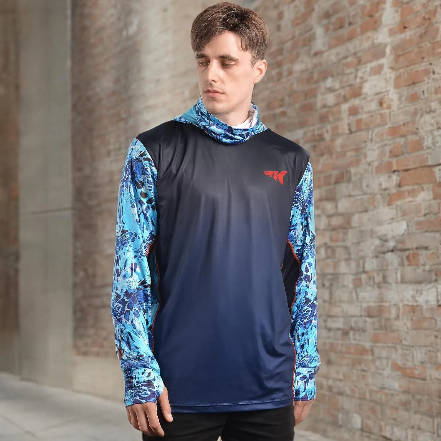 KastKing UPF 50 Fishing Hoodie Shirt for Men and Women, Long Sleeve Fishing Hiking Shirt, Breathable Moisture Wicking