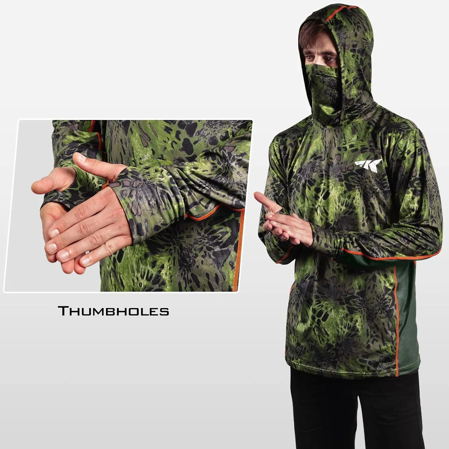 KastKing UPF 50 Fishing Hoodie Shirt for Men and Women, Long Sleeve Fishing Hiking Shirt, Breathable Moisture Wicking
