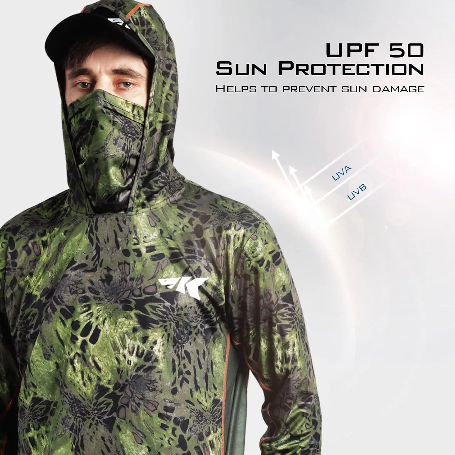 KastKing UPF 50 Fishing Hoodie Shirt for Men and Women, Long Sleeve Fishing Hiking Shirt, Breathable Moisture Wicking