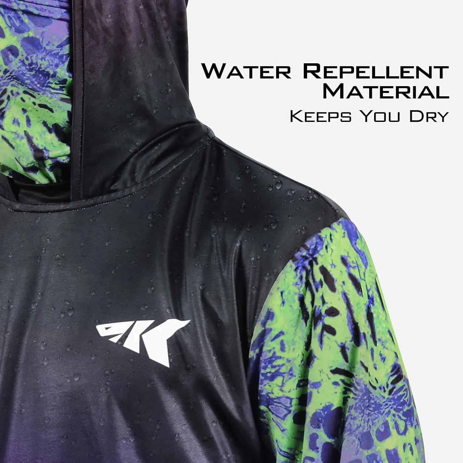 KastKing UPF 50 Fishing Hoodie Shirt for Men and Women, Long Sleeve Fishing Hiking Shirt, Breathable Moisture Wicking