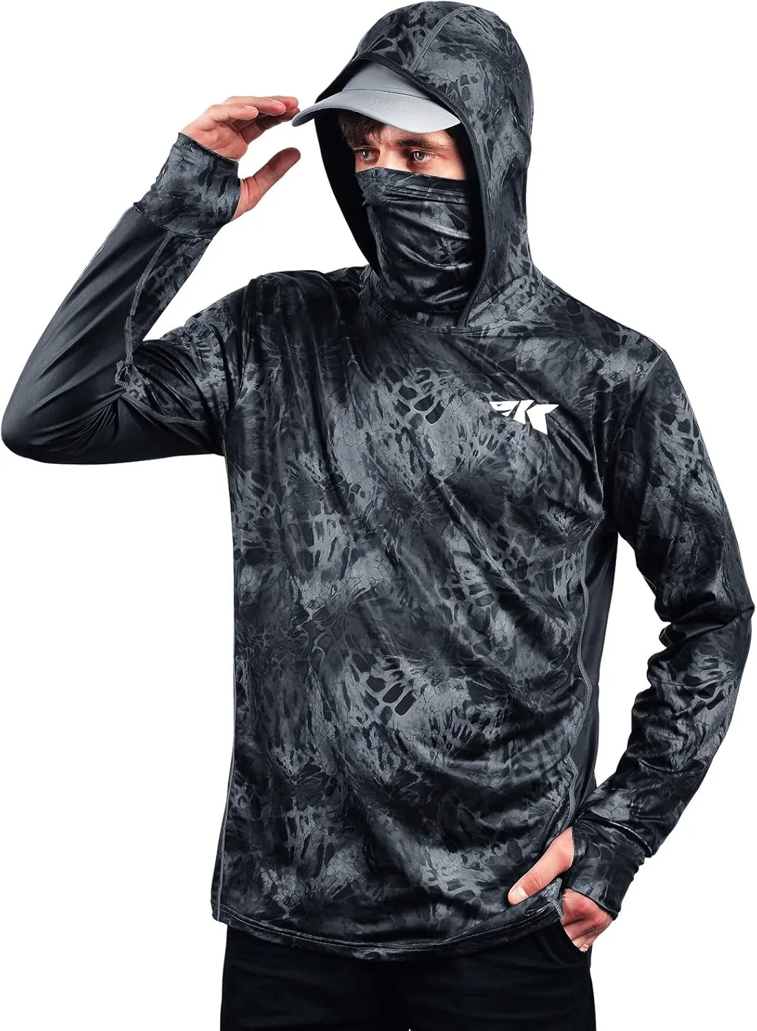 KastKing UPF 50 Fishing Hoodie Shirt for Men and Women, Long Sleeve Fishing Hiking Shirt, Breathable Moisture Wicking