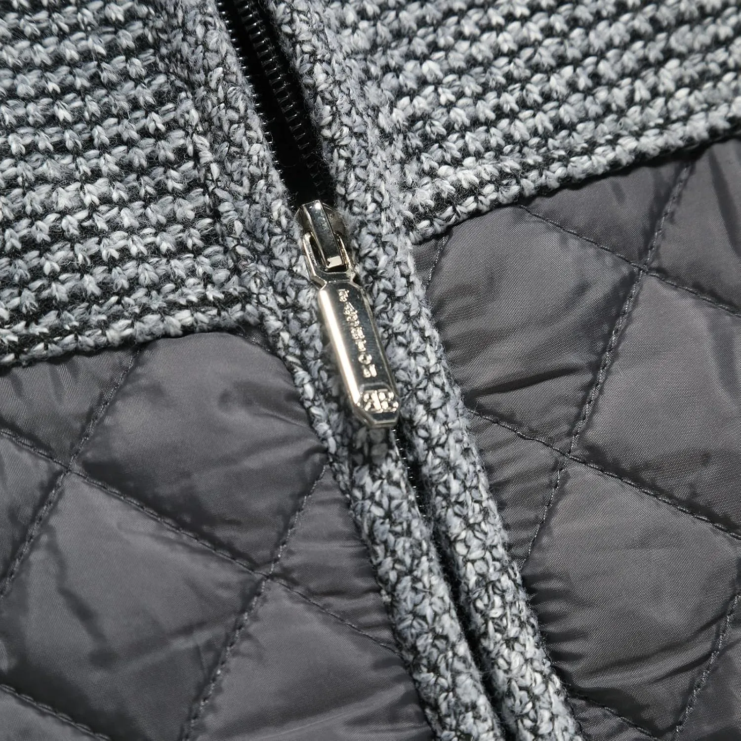 LCMTWX Men's Thick Thermal Winter Jacket Stand Collar Knitted Splice Sweater Coat Casual Cardigan Stylish Mens Puffer