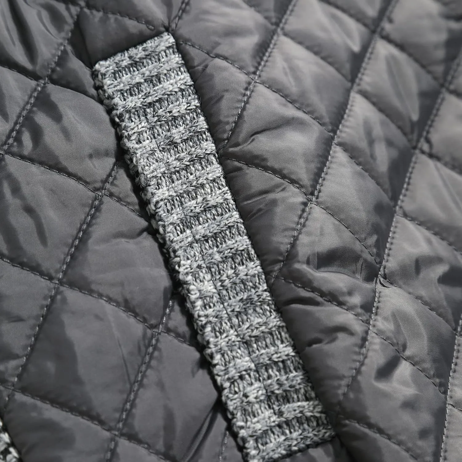 LCMTWX Men's Thick Thermal Winter Jacket Stand Collar Knitted Splice Sweater Coat Casual Cardigan Stylish Mens Puffer