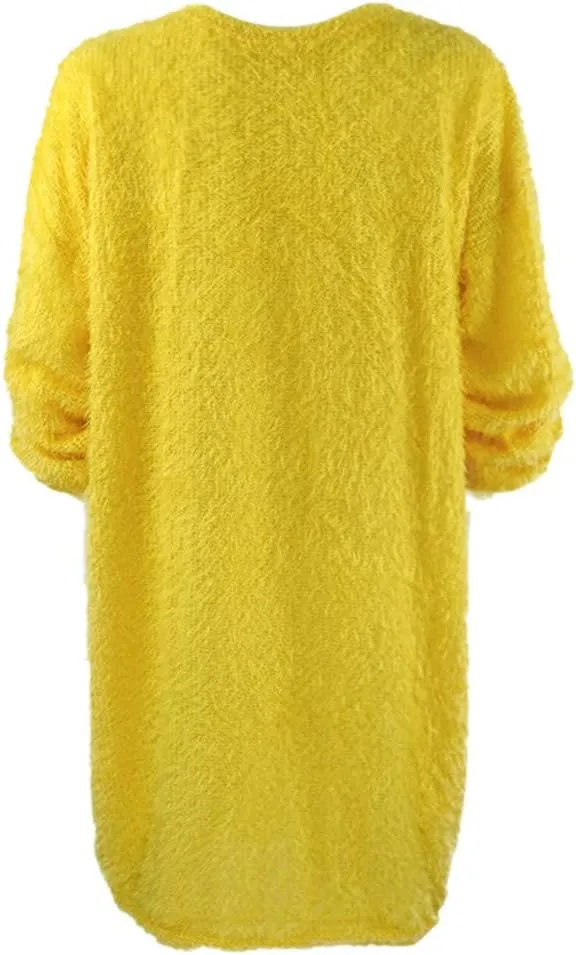 Lutos Women's Loose Oversize Turtleneck Loose Fluffy Fuzzy Long Pullover Sweater Dress