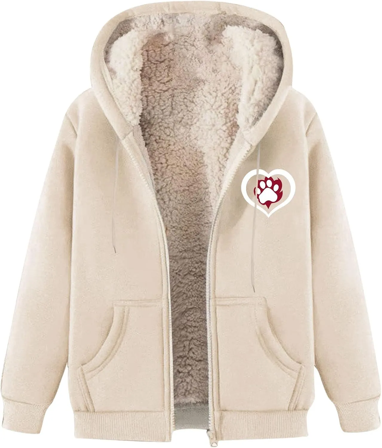 Men Winter Heavyweight Fleece Sherpa Lined Zipper Sweatshirt Jackets Thermal Zipper Sweatshirt