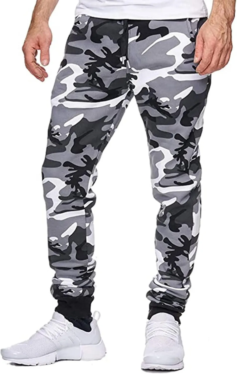 Men's Camo Cargo Pants Outdoor Hiking Pant for Men Regular Straight Stretch Twill Trousers with Multi-Pockets
