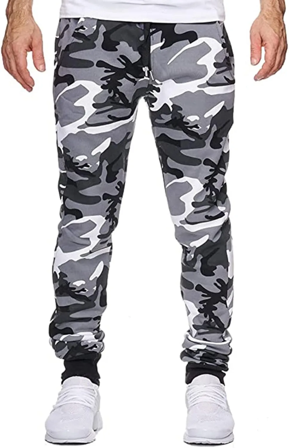 Men's Camo Cargo Pants Outdoor Hiking Pant for Men Regular Straight Stretch Twill Trousers with Multi-Pockets