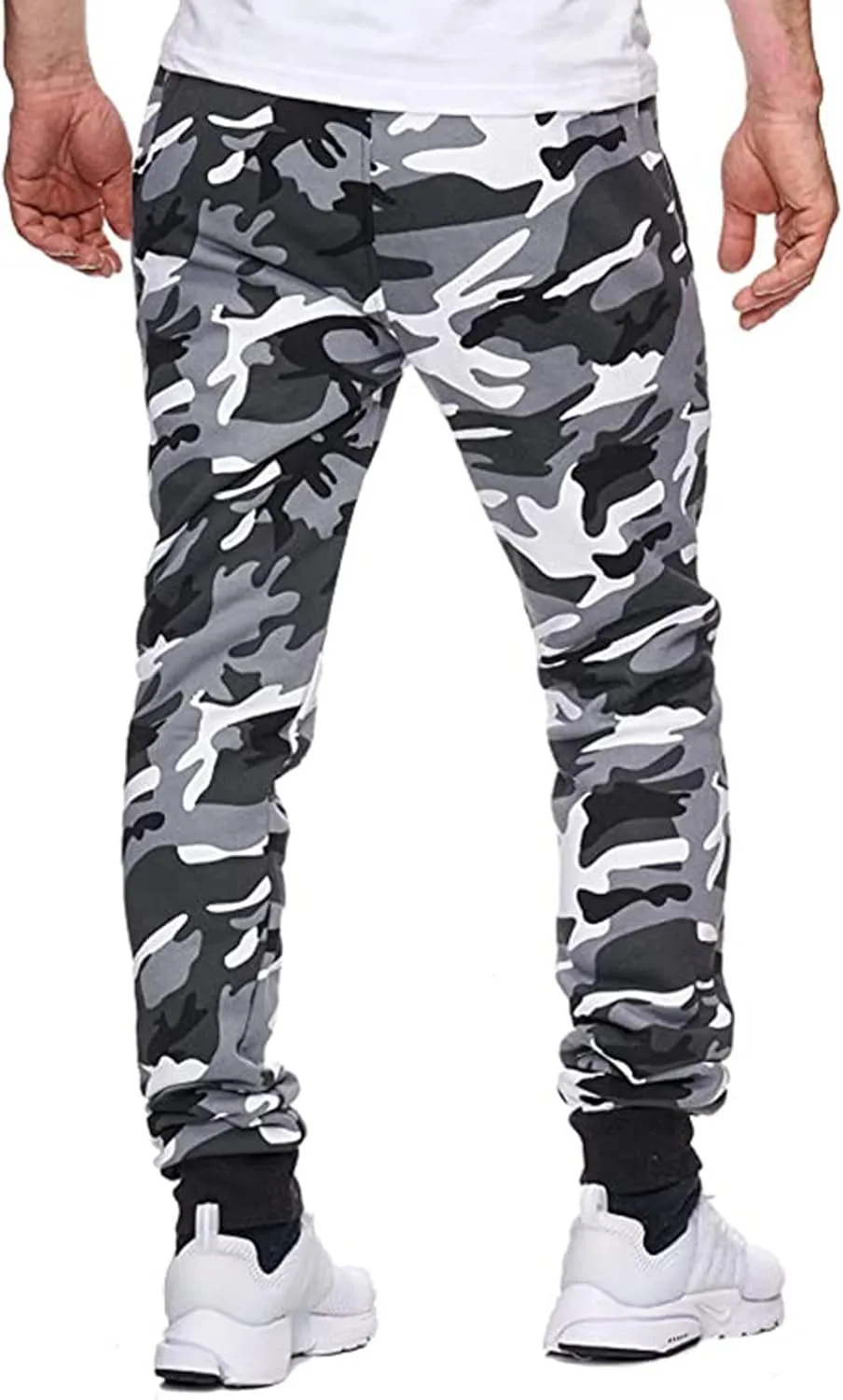 Men's Camo Cargo Pants Outdoor Hiking Pant for Men Regular Straight Stretch Twill Trousers with Multi-Pockets