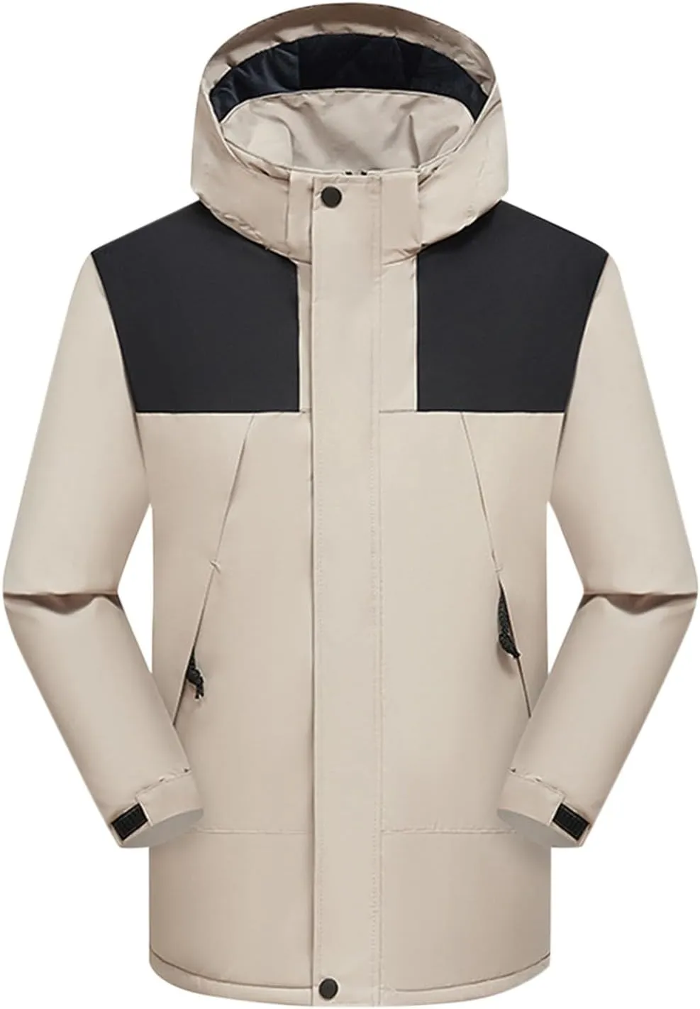 Men'S Down Jackets & Coats Zip Up With Hood Windbreaker Plain Men'S Jacket Thick Thermal Windproof Outwear