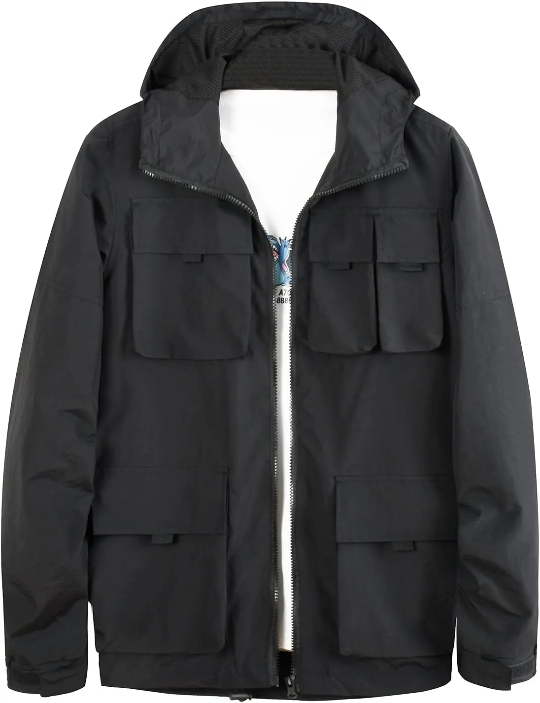 MYJAJAYI Mens Windbreaker Jacket Lightweight Water-Resistant Wind Breaker Jackets Mens Hooded Jacket with Pocket