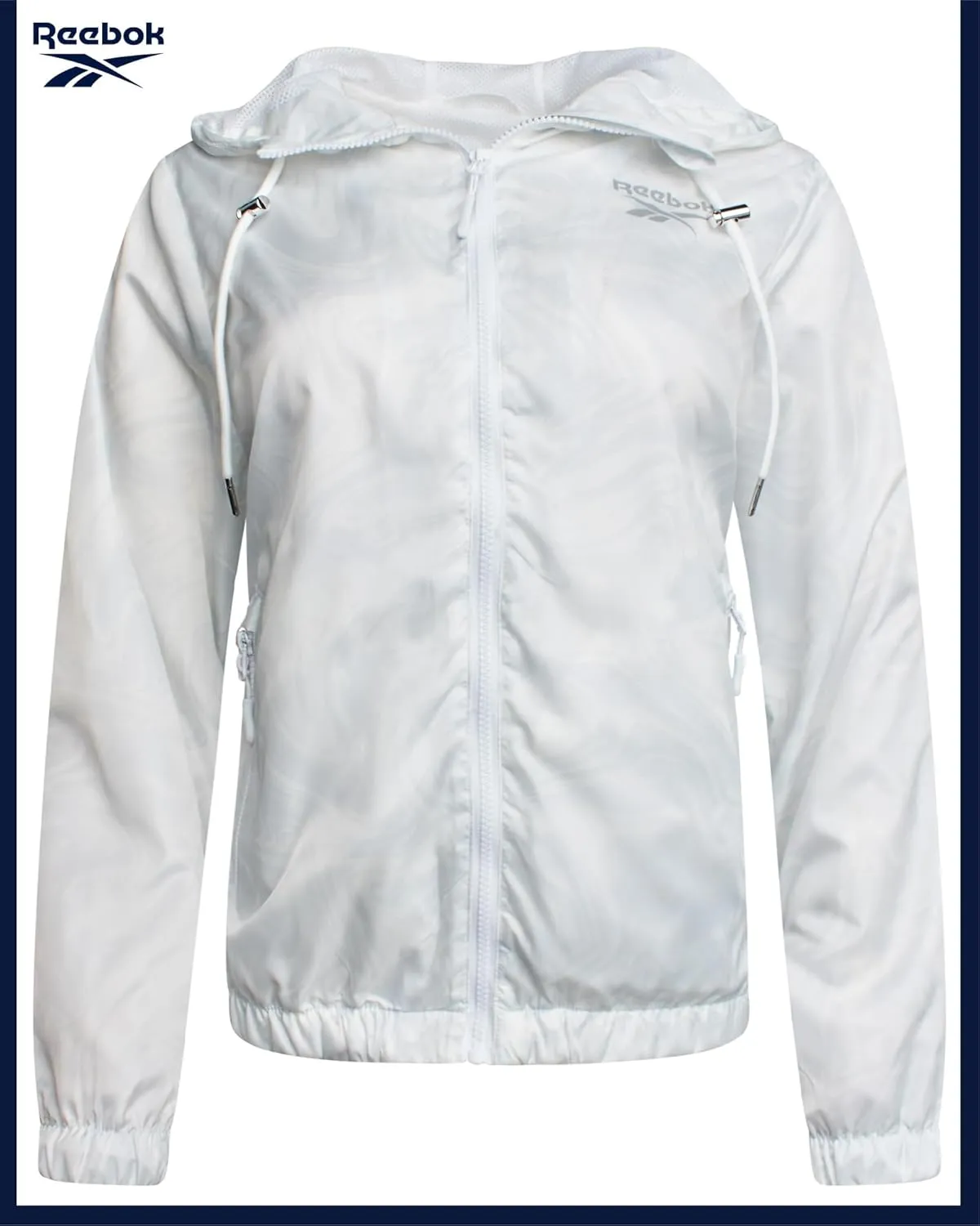 Reebok Womens Windbreaker Jacket - Lightweight Water and Wind Resistant Outdoor Hooded Rain Coat for Running (Sizes: S-XL)