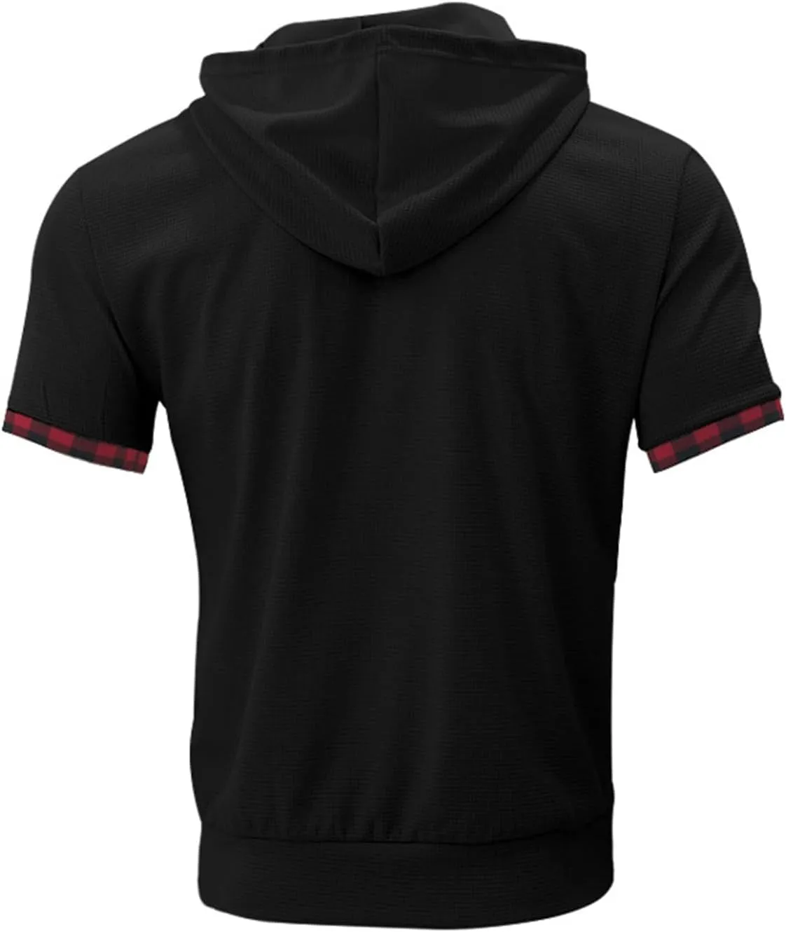 Short Sleeve Hoodies For Men Summer Palid Shirts Hooded With Pockets 2025 Pullover Tops Tshirt Fahsion Graphic Tees