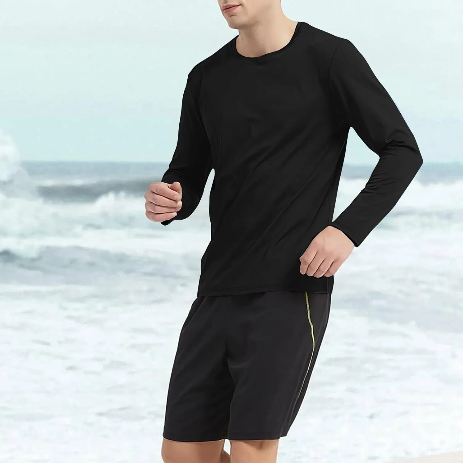 Sun Shirts for Men Casual UPF 50  Fishing Shirt Outdoor Quick Dry SPF UV Rash Guard Long Sleeve Swim Shirts Loose Fit