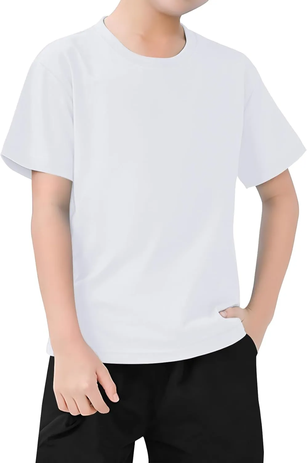 VOGRYE 5 Pack Boys Shirts Short Sleeve Shirts for Boys Cotton T-Shirts Kids Toddler Tshirts Tees Clothes Summer Tops