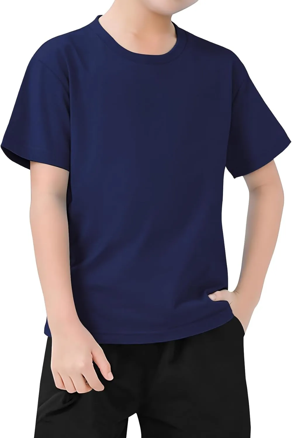 VOGRYE 5 Pack Boys Shirts Short Sleeve Shirts for Boys Cotton T-Shirts Kids Toddler Tshirts Tees Clothes Summer Tops