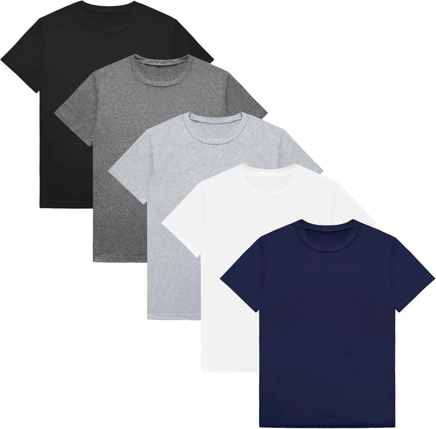 VOGRYE 5 Pack Boys Shirts Short Sleeve Shirts for Boys Cotton T-Shirts Kids Toddler Tshirts Tees Clothes Summer Tops