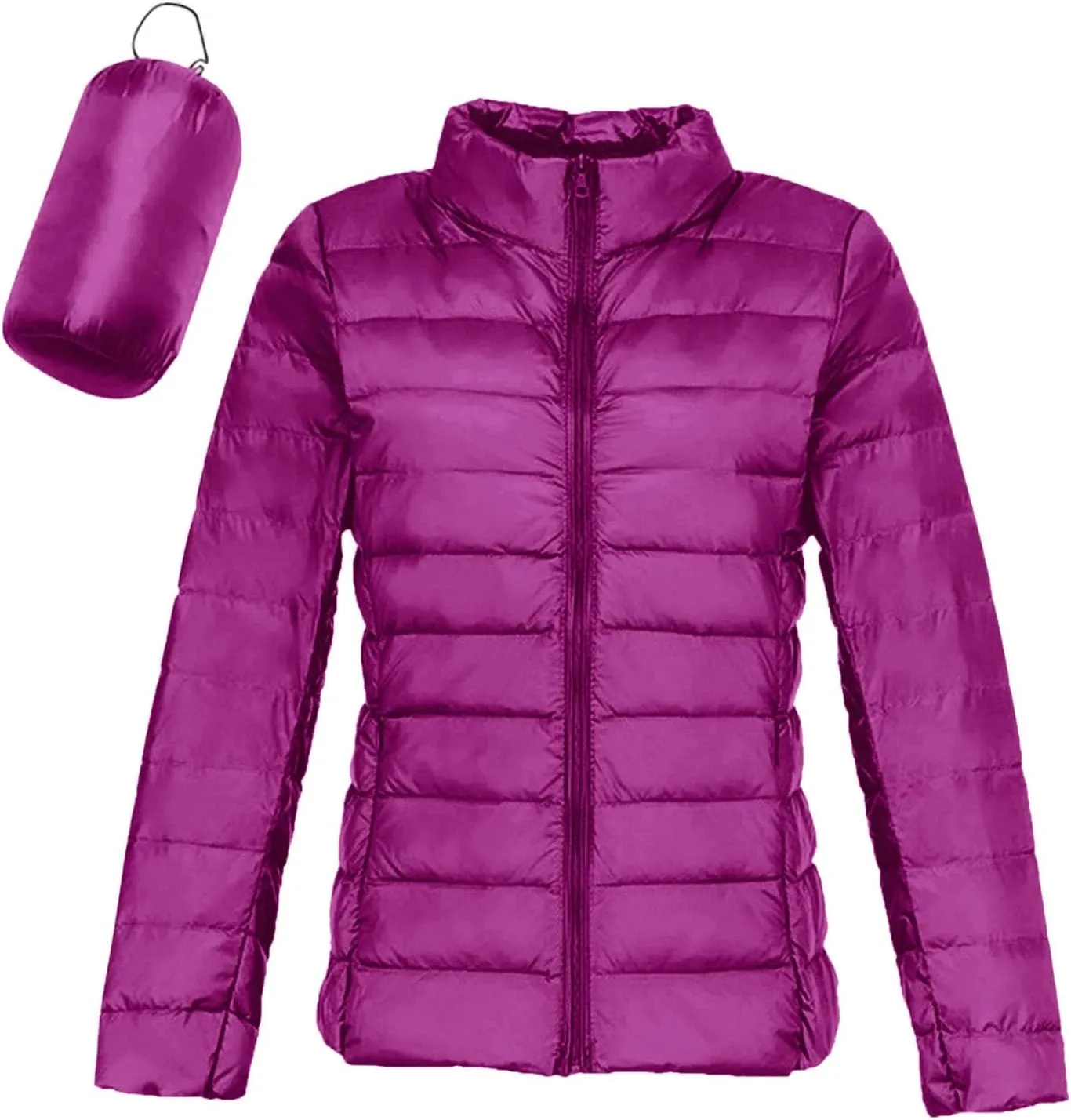 Women's Down Jacket Hooded Winter Light Weight Short Puffer Coats Packable Warm Windproof Ladies Parka