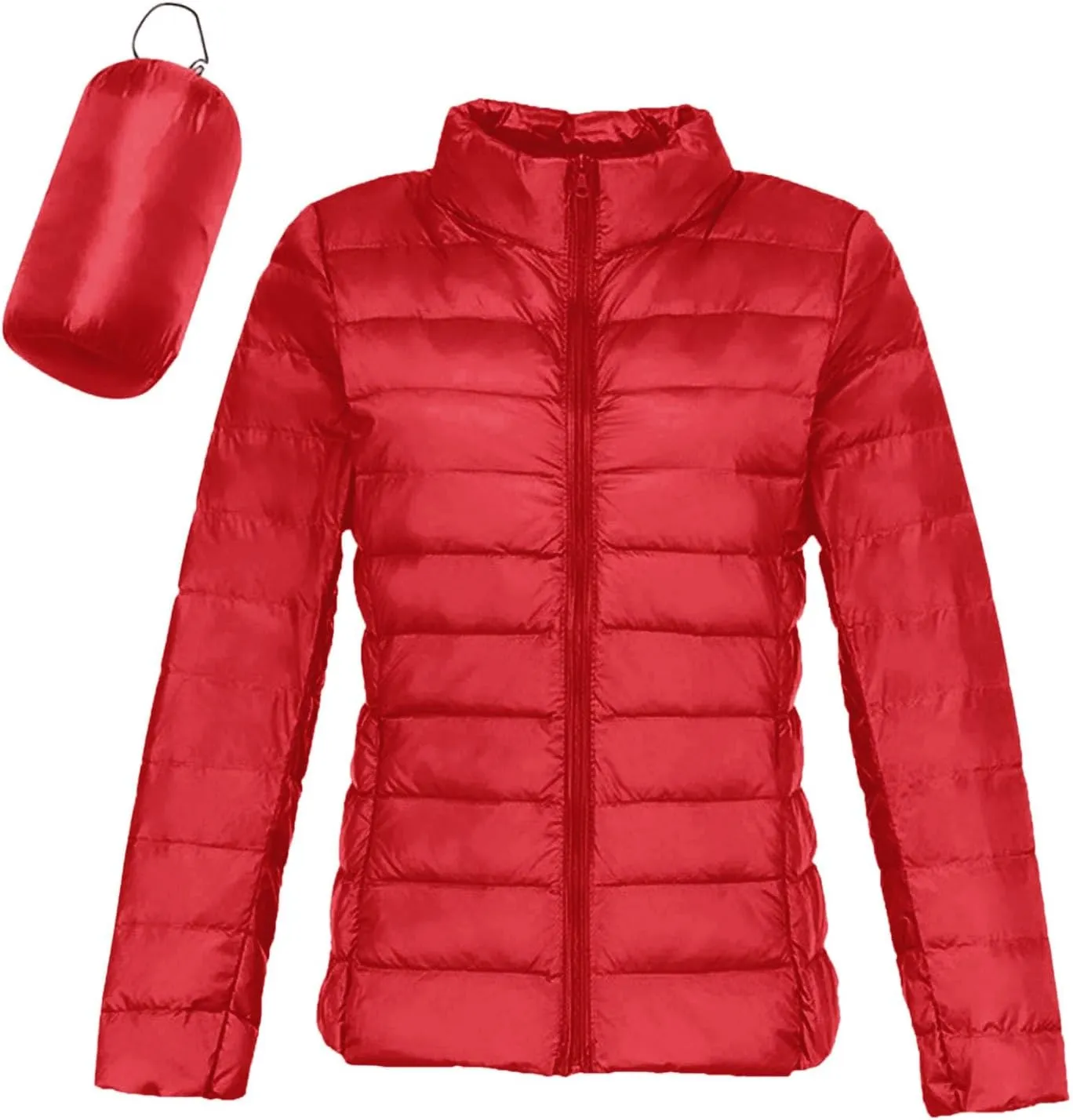 Women's Down Jacket Hooded Winter Light Weight Short Puffer Coats Packable Warm Windproof Ladies Parka