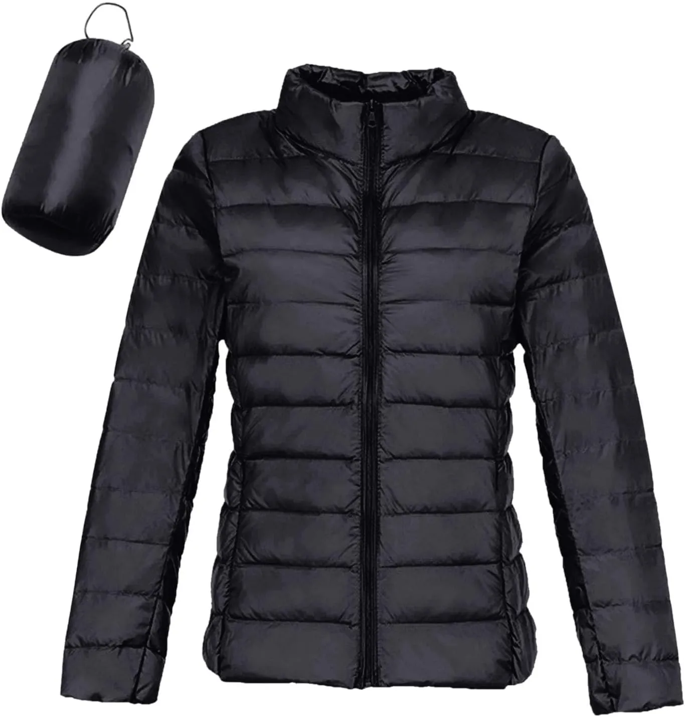 Women's Down Jacket Hooded Winter Light Weight Short Puffer Coats Packable Warm Windproof Ladies Parka